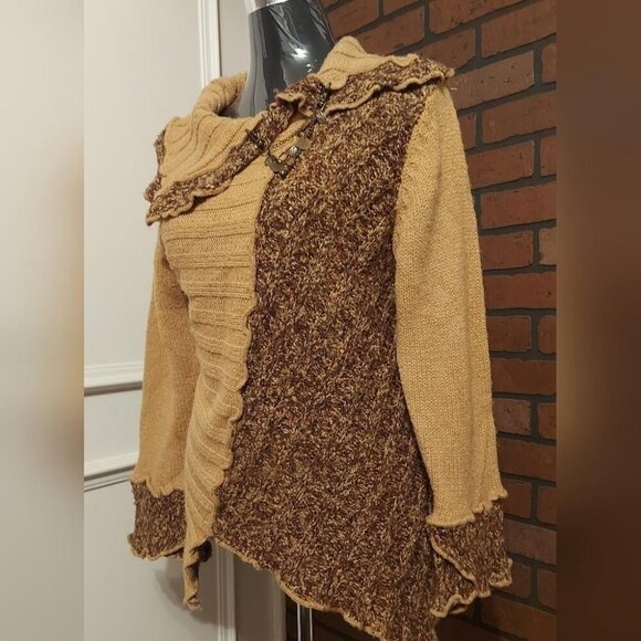 Fairygrunge Asymmetric Sweater Size Medium Mixed Knit Whimsigoth Y2K - Picture 6 of 14